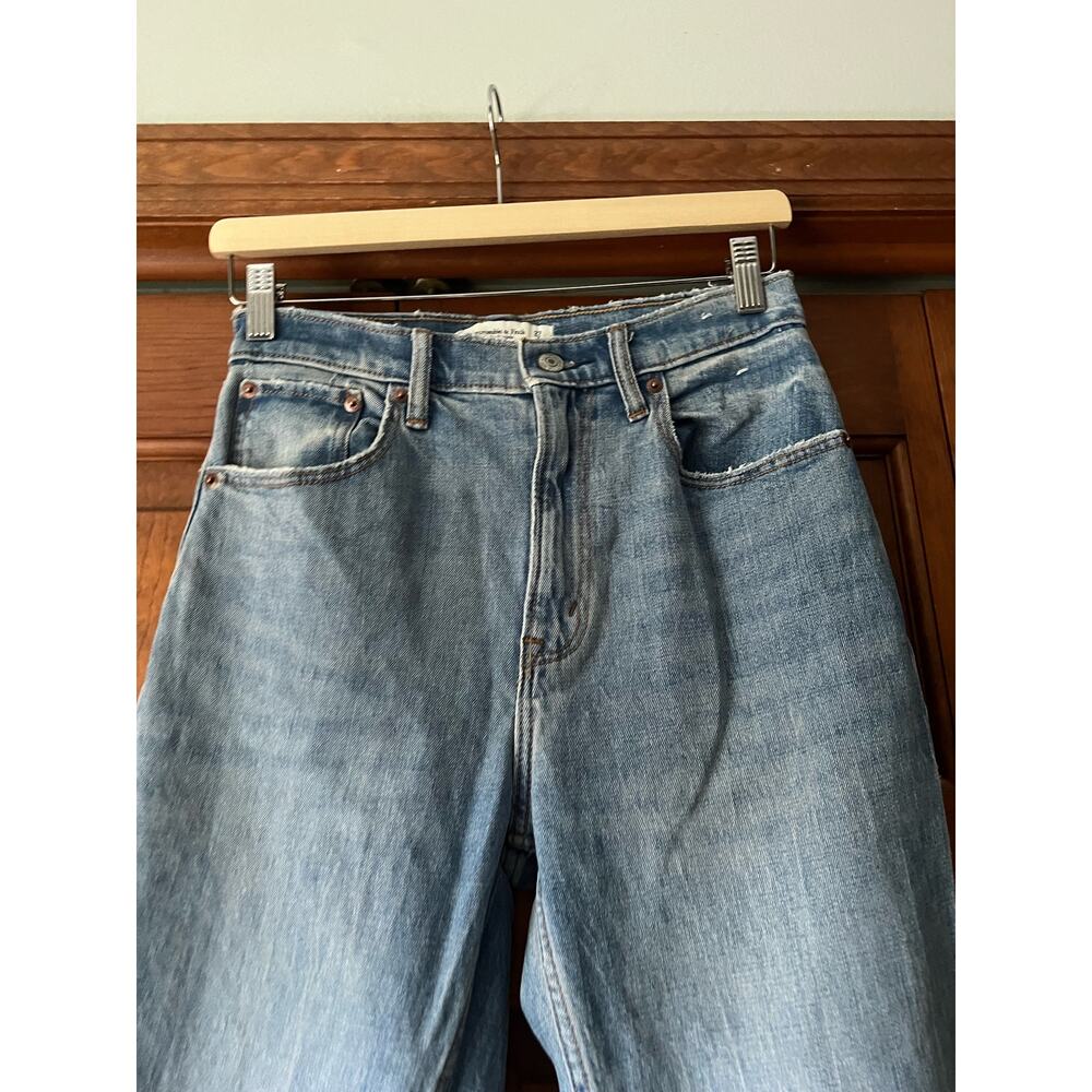 Abercrombie & Fitch Women's The Ankle Straight Ultra High Rise Jeans Blue 27/4XS - Picture 3 of 10